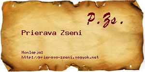 Prierava Zseni névjegykártya